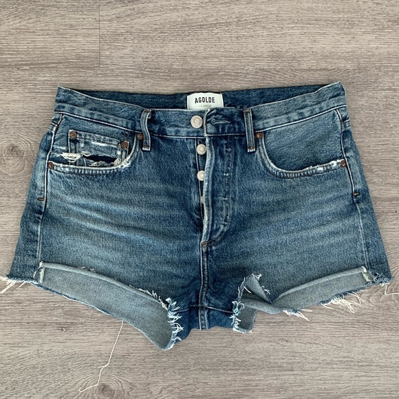 AGOLDE Parker Denim Shorts in Lowkey - Picture 1 of 5